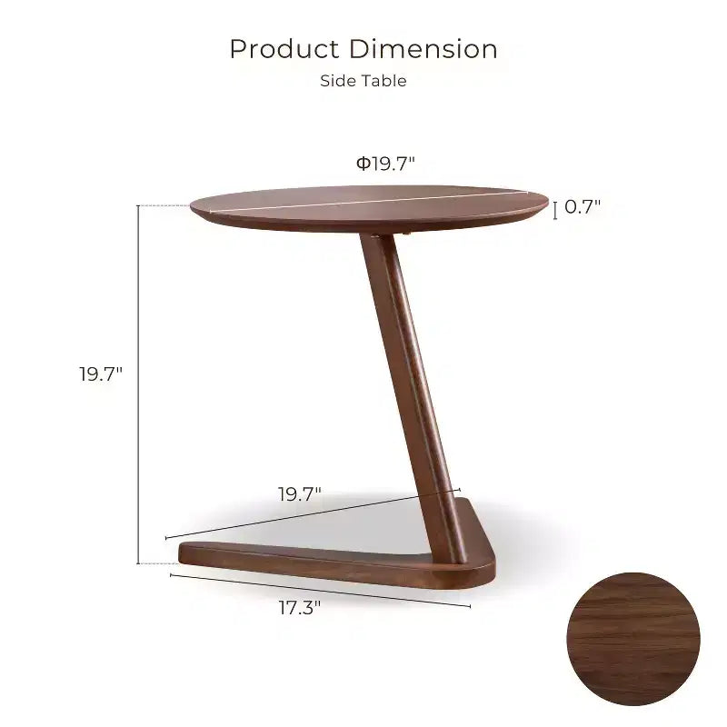 HOMES: Inside + Out Table d'appoint ronde moderne Mid-Century River Run 19,5 pouces Noyer