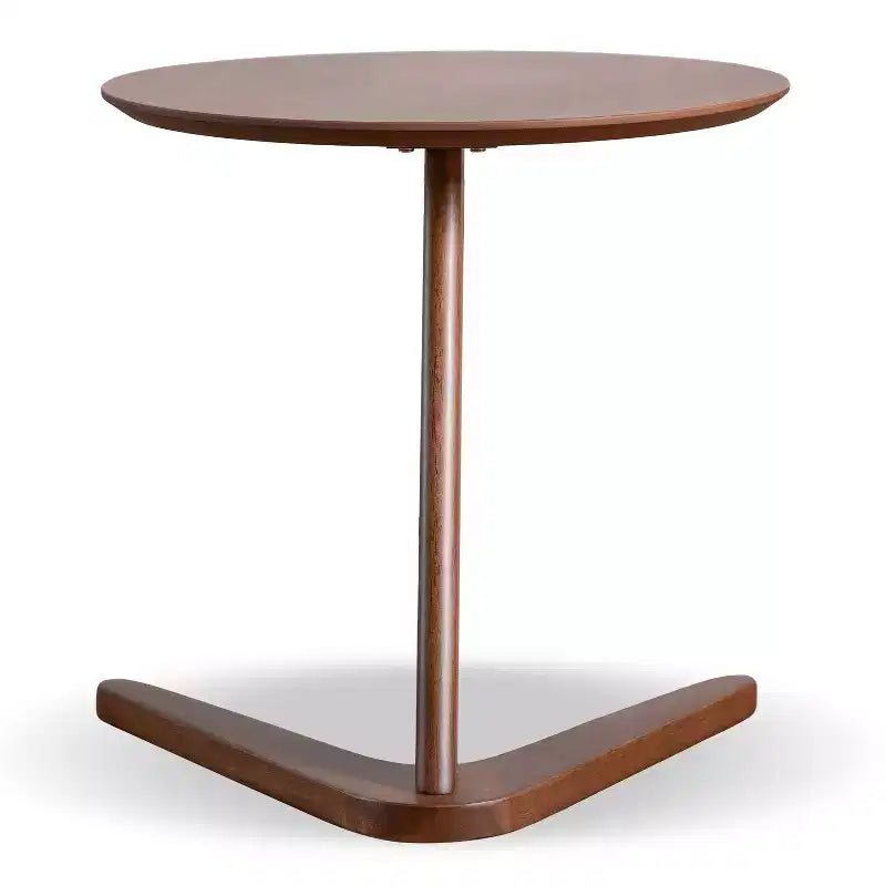 HOMES: Inside + Out Table d'appoint ronde moderne Mid-Century River Run 19,5 pouces Noyer