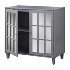 Meuble à porte miroir moderne Lifestorey Matteo Gris anthracite : Style moderne de ferme, Poignées en laiton, Étagère réglable