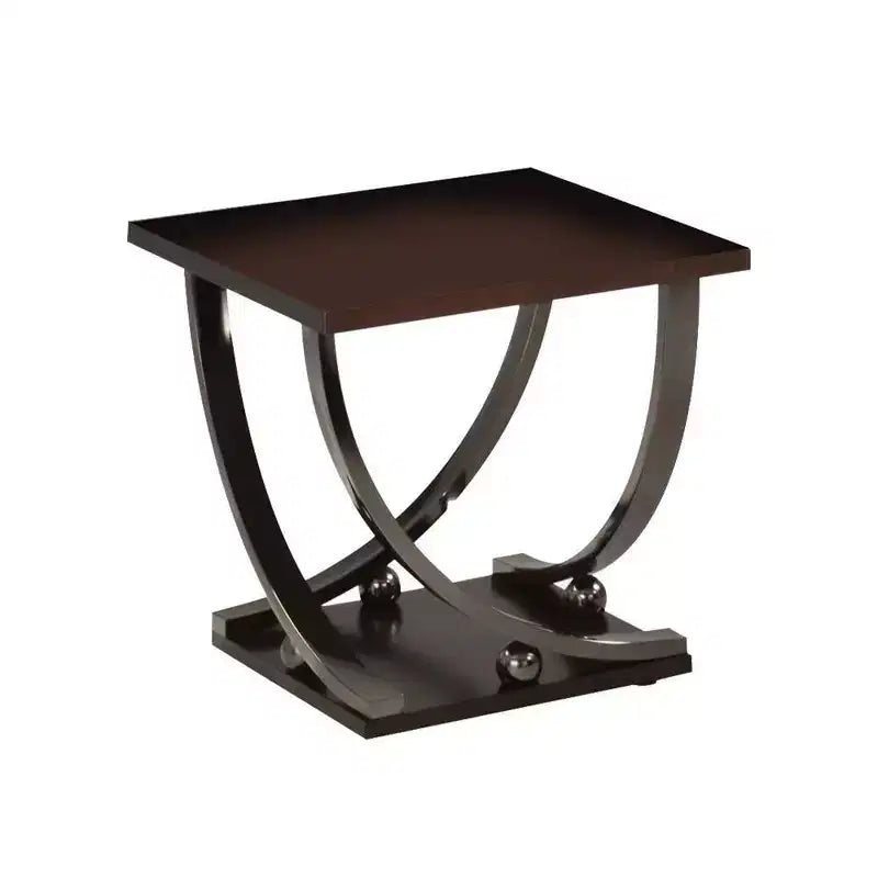 Acme Furniture 24" Isiah Accent Table Black Nickel: Metal Frame, Wood Top, No Assembly, 60-Day Warranty