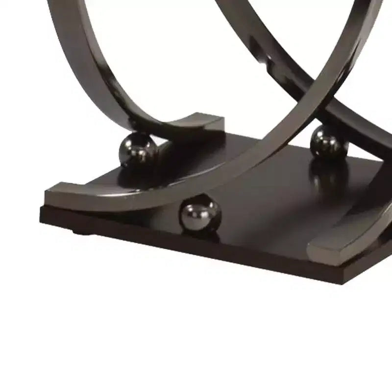 Table d'appoint Acme Furniture Isiah 61 cm nickel noir : Cadre en métal, plateau en bois, aucun assemblage requis, garantie de 60 jours