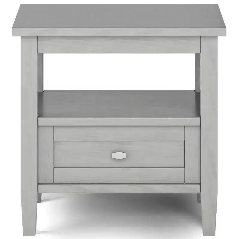 Table d'appoint WyndenHall Norfolk Gris brume : style de transition, matériau en pin, tiroir de rangement, capacité de 22,7 kg