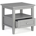 Table d'appoint WyndenHall Norfolk Gris brume : style de transition, matériau en pin, tiroir de rangement, capacité de 22,7 kg