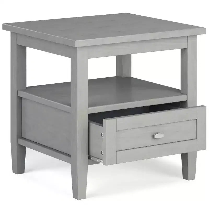 Table d'appoint WyndenHall Norfolk Gris brume : style de transition, matériau en pin, tiroir de rangement, capacité de 22,7 kg