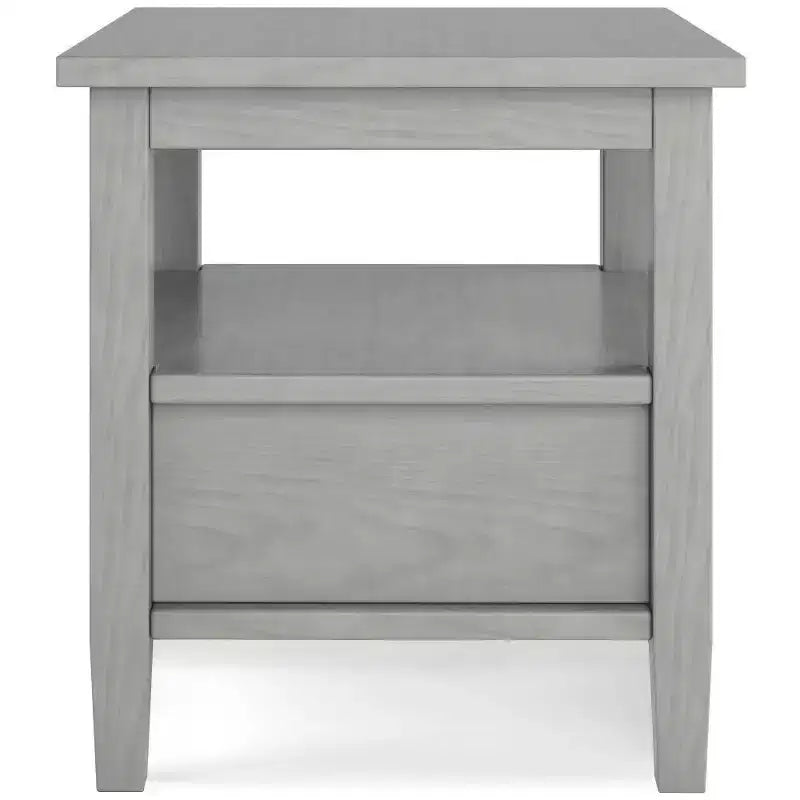 Table d'appoint WyndenHall Norfolk Gris brume : style de transition, matériau en pin, tiroir de rangement, capacité de 22,7 kg