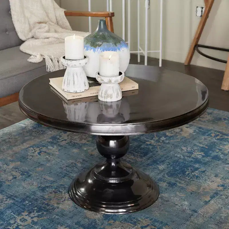 Table basse en métal noir moderne et traditionnel - Olivia & May