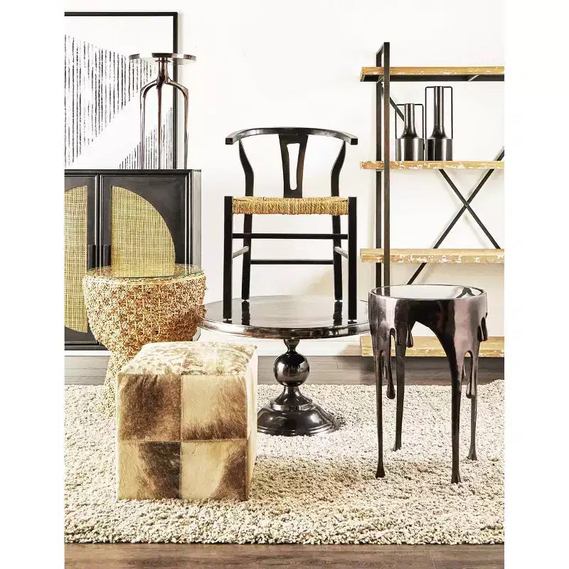 Table basse en métal noir moderne et traditionnel - Olivia & May
