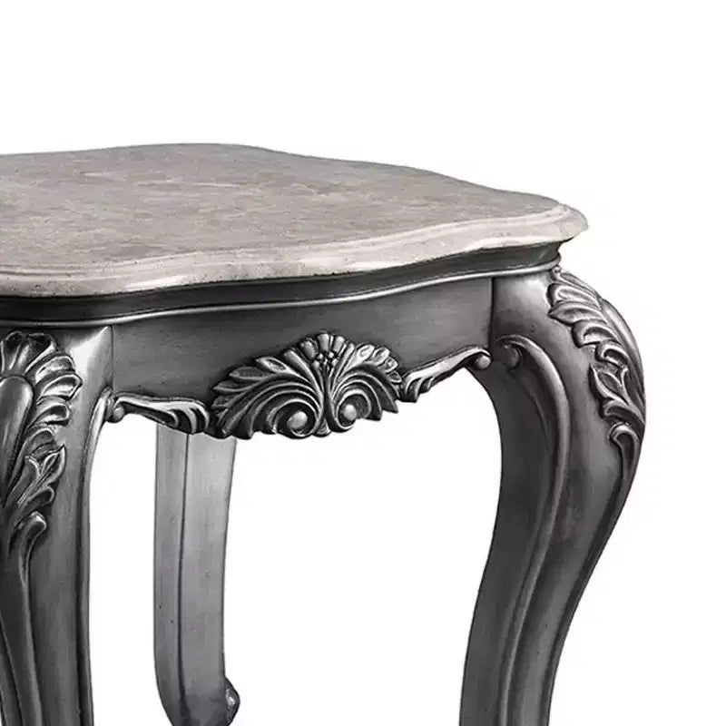 Table basse Ariadne de 26 po en marbre/platine – Meubles Acme