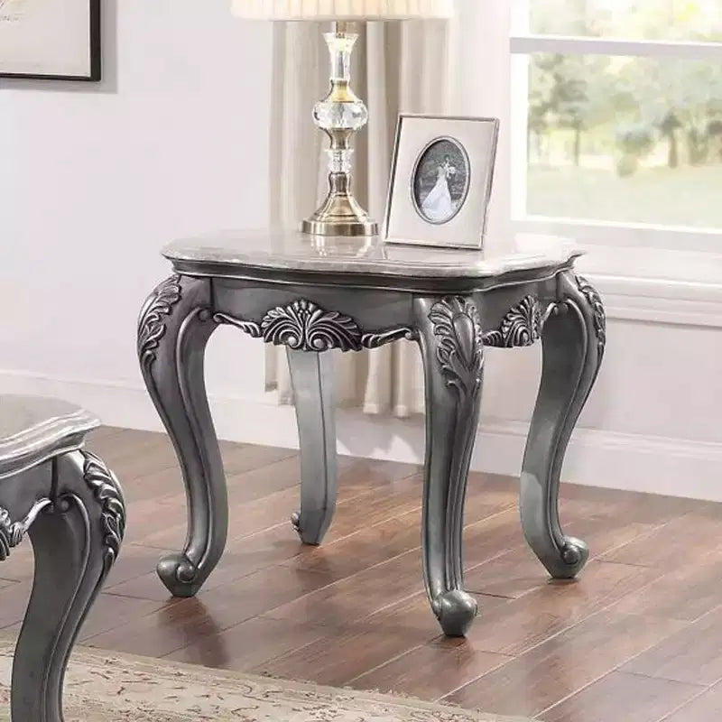 Table basse Ariadne de 26 po en marbre/platine – Meubles Acme