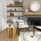 Olivia & May Table d'appoint linéaire faite main en feuille de bananier : aucun assemblage requis, usage intérieur, matériau bois
