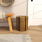 Olivia & May Table d'appoint linéaire faite main en feuille de bananier : aucun assemblage requis, usage intérieur, matériau bois