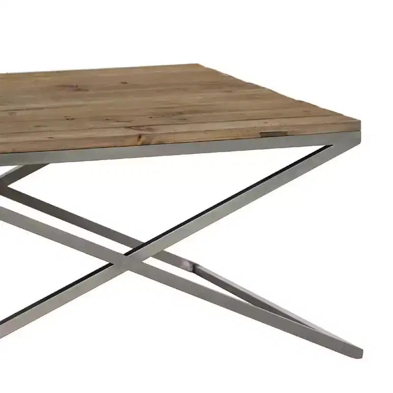 Table basse rectangulaire en bois et métal Boraam Savannah 39,5 po, naturelle