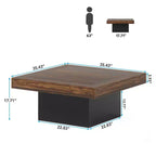 LITTLE TREE Table basse carrée de ferme en bois avec LED Marron/Noir