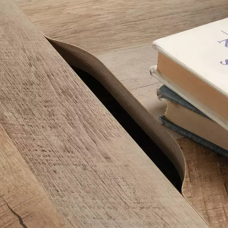 Table basse de jeu Cottage Road avec plateau réversible Blanc doux - Sauder : Échecs et Dames, étagère de rangement réglable