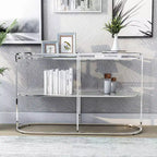 Table console 1 étagère Yarmuth Glam Chrome - HOMES: Inside + Out