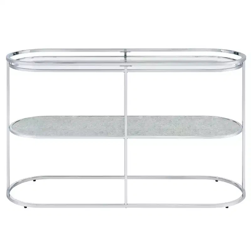 Table console 1 étagère Yarmuth Glam Chrome - HOMES: Inside + Out