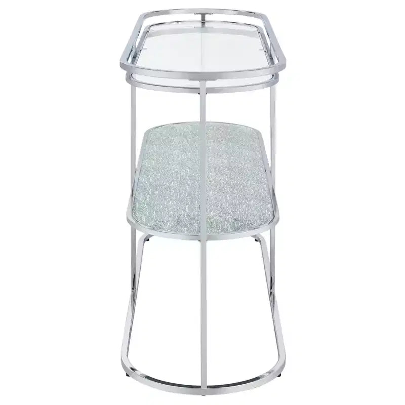 Table console 1 étagère Yarmuth Glam Chrome - HOMES: Inside + Out