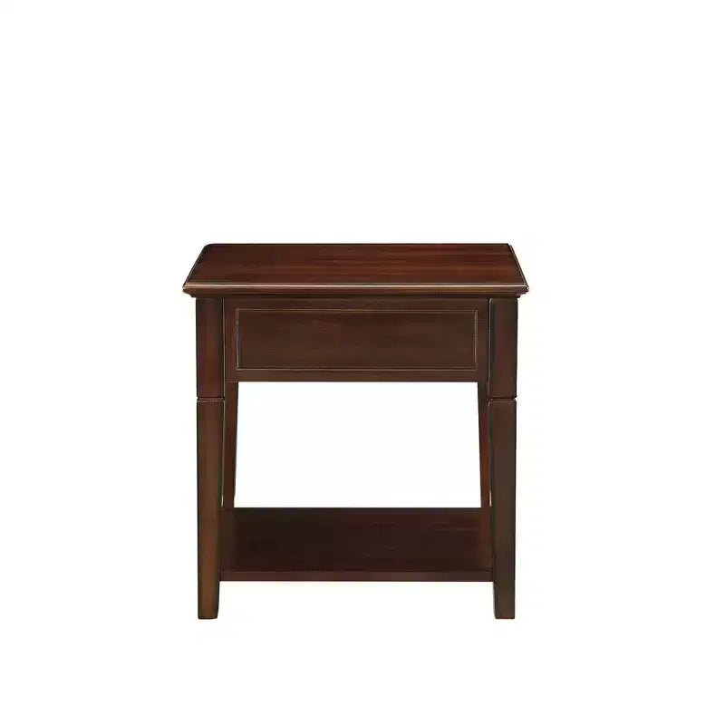 Acme Furniture Malachi Table d'appoint Noyer : Table d'appoint rectangulaire avec tiroir de rangement et étagère