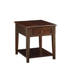 Acme Furniture Malachi Table d'appoint Noyer : Table d'appoint rectangulaire avec tiroir de rangement et étagère