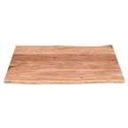 Table basse rectangulaire Urban Port de 45 po en bois d'acacia, bords bruts, base en métal thermolaqué noir, brun naturel