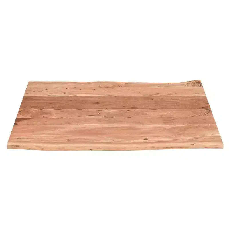Table basse rectangulaire Urban Port de 45 po en bois d'acacia, bords bruts, base en métal thermolaqué noir, brun naturel