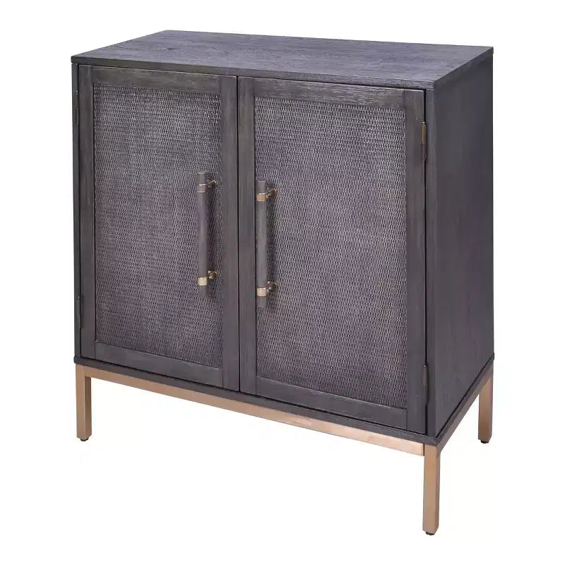 Hopper Studio Sophia 2 Door Cabinet Antique Black : Modern Style, Wood Veneer, MDF Frame, Adjustable Shelves