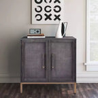 Hopper Studio Sophia Armoire à 2 portes Noir antique : Style moderne, placage bois, structure en MDF, étagères réglables