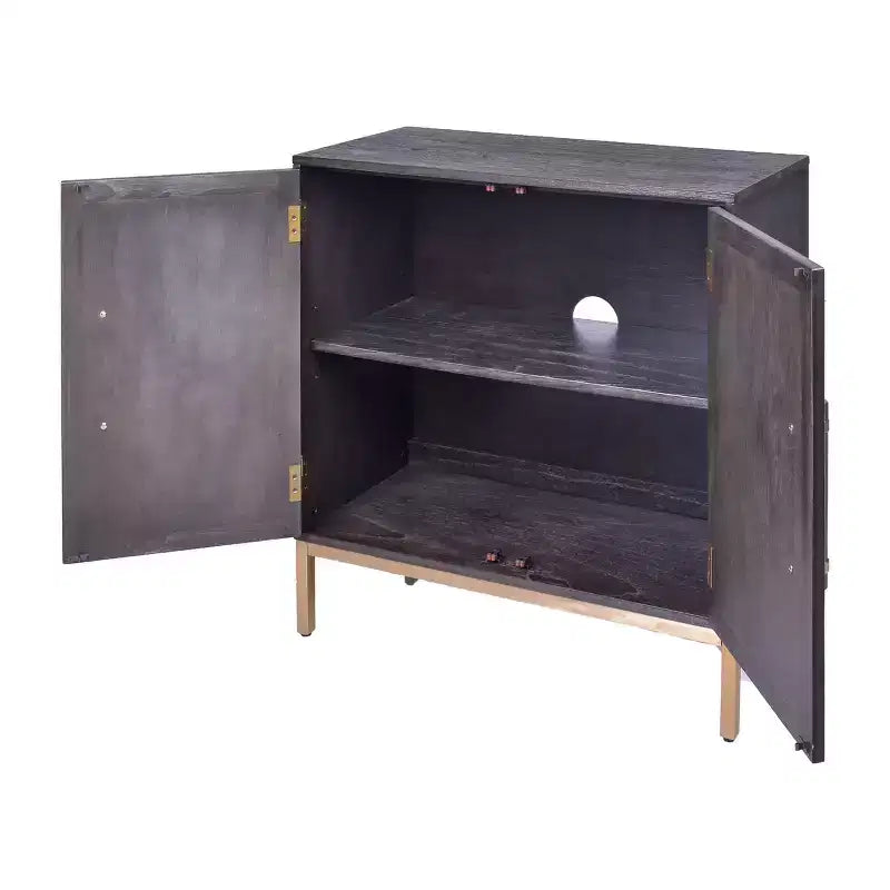 Hopper Studio Sophia Armoire à 2 portes Noir antique : Style moderne, placage bois, structure en MDF, étagères réglables