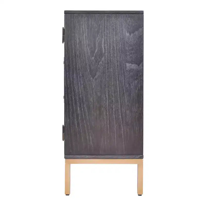 Hopper Studio Sophia Armoire à 2 portes Noir antique : Style moderne, placage bois, structure en MDF, étagères réglables