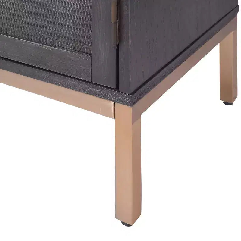 Hopper Studio Sophia Armoire à 2 portes Noir antique : Style moderne, placage bois, structure en MDF, étagères réglables
