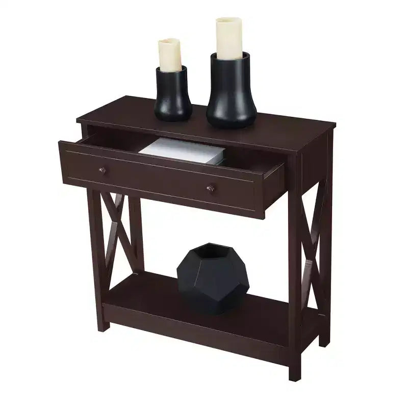 Console d'entrée Breighton Home Oxford à 1 tiroir avec étagère, coloris expresso