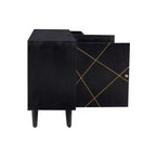 Console de rangement moderne Wafford Mid Century de 58 po - Powell : Bois de manguier, quincaillerie en fer