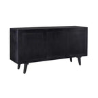 Console de rangement moderne Wafford Mid Century de 58 po - Powell : Bois de manguier, quincaillerie en fer