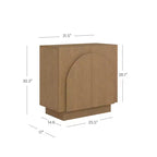 Nathan James Iris Armoire de rangement cintrée du milieu du siècle, Marron clair brossé naturel : Surface en placage, Étagère fixe, Cadre en bois