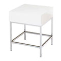 Buylateral Lewis Modern End Table White: High-Gloss MDF, Sturdy Metal Frame, 23.8" Height