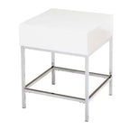 Buylateral Lewis Modern End Table White: High-Gloss MDF, Sturdy Metal Frame, 23.8" Height