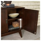 Meuble bas de rangement mi-siècle en bois massif Tierney 32", brun auburn moyen - WyndenHall