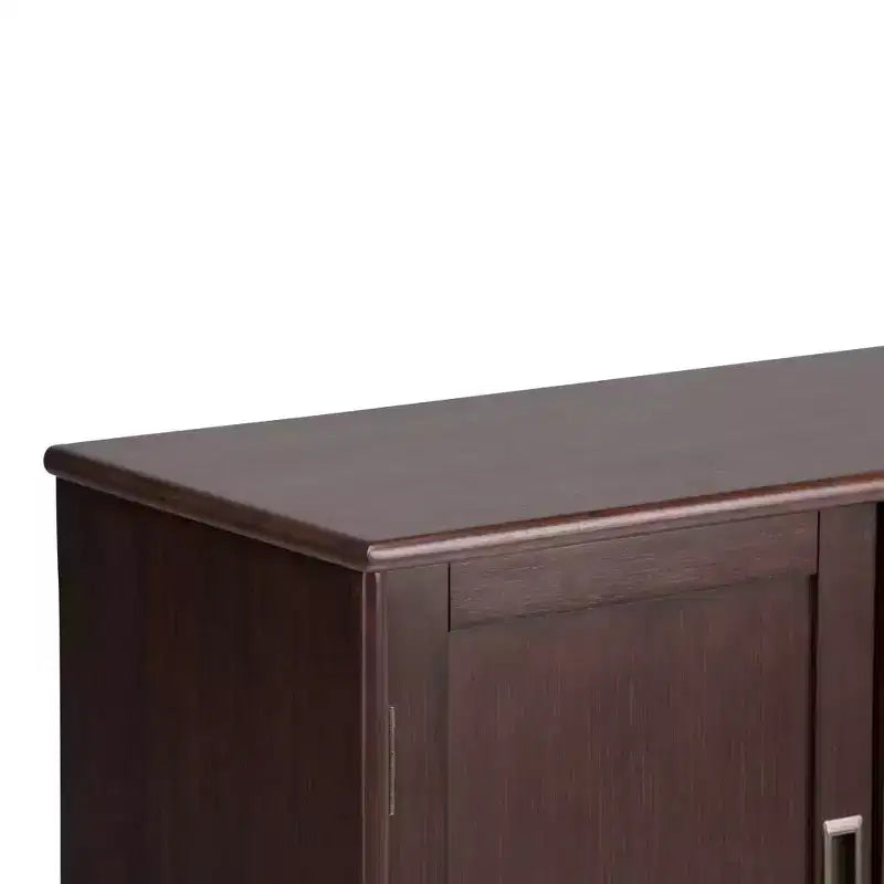 Meuble bas de rangement mi-siècle en bois massif Tierney 32", brun auburn moyen - WyndenHall