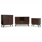 Meuble bas de rangement mi-siècle en bois massif Tierney 32", brun auburn moyen - WyndenHall