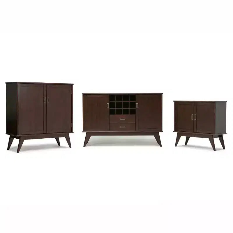 Meuble bas de rangement mi-siècle en bois massif Tierney 32", brun auburn moyen - WyndenHall