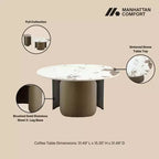 Manhattan Comfort Monica Ensemble de 2 tables basses et tables d'appoint Doré
