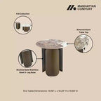 Manhattan Comfort Monica Ensemble de 2 tables basses et tables d'appoint Doré