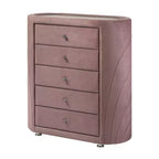 43" Salonia Decorative Storage Drawer Pink Velvet - Acme Furniture: Upholstered, 5-Drawer Chest, No Assembly Required