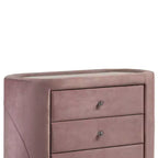 Commode décorative Salonia 43", velours rose - Acme Furniture : Rembourrée, 5 tiroirs, aucun assemblage requis