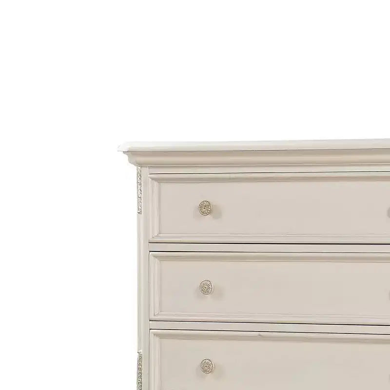 44" Chantelle Tiroir de rangement décoratif Blanc nacré - Acme Furniture : 5 étagères fixes, composite de bois