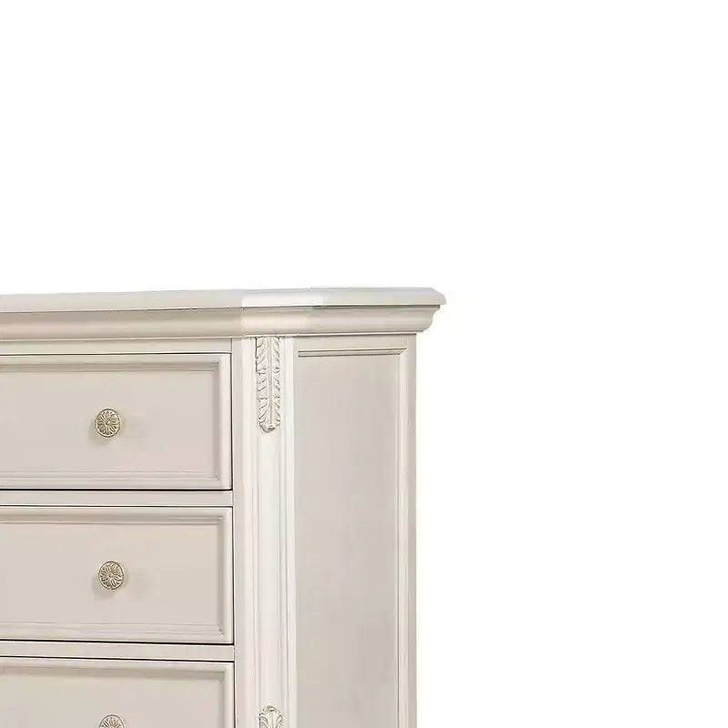 44" Chantelle Tiroir de rangement décoratif Blanc nacré - Acme Furniture : 5 étagères fixes, composite de bois