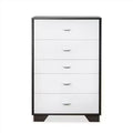 Acme Furniture 32" Eloy Decorative Storage Drawer White and Espresso: Wood Composite, 5-Drawer Organizer, Anti-Tip Hardware