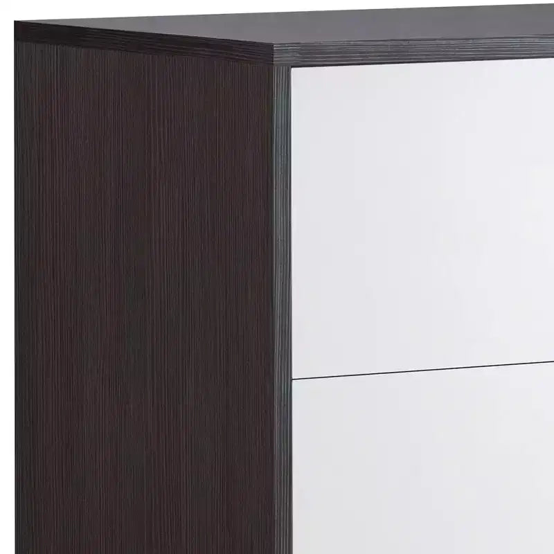 Acme Furniture 32" Eloy Tiroir de Rangement Décoratif Blanc et Expresso : Bois Composite, Organiseur à 5 Tiroirs, Dispositif Anti-Basculement