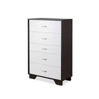 Acme Furniture 32" Eloy Tiroir de Rangement Décoratif Blanc et Expresso : Bois Composite, Organiseur à 5 Tiroirs, Dispositif Anti-Basculement