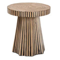 Baxton Studio Devika Two Tone Bamboo End Table Dark Brown/Natural Brown